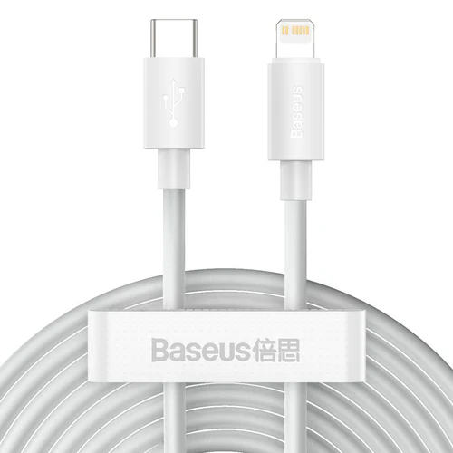 19262_1_500x Baseus Simple Wisdom Data Cable Kit USB-C to Lightning PD 20W (2PCS/Set) - Image 1