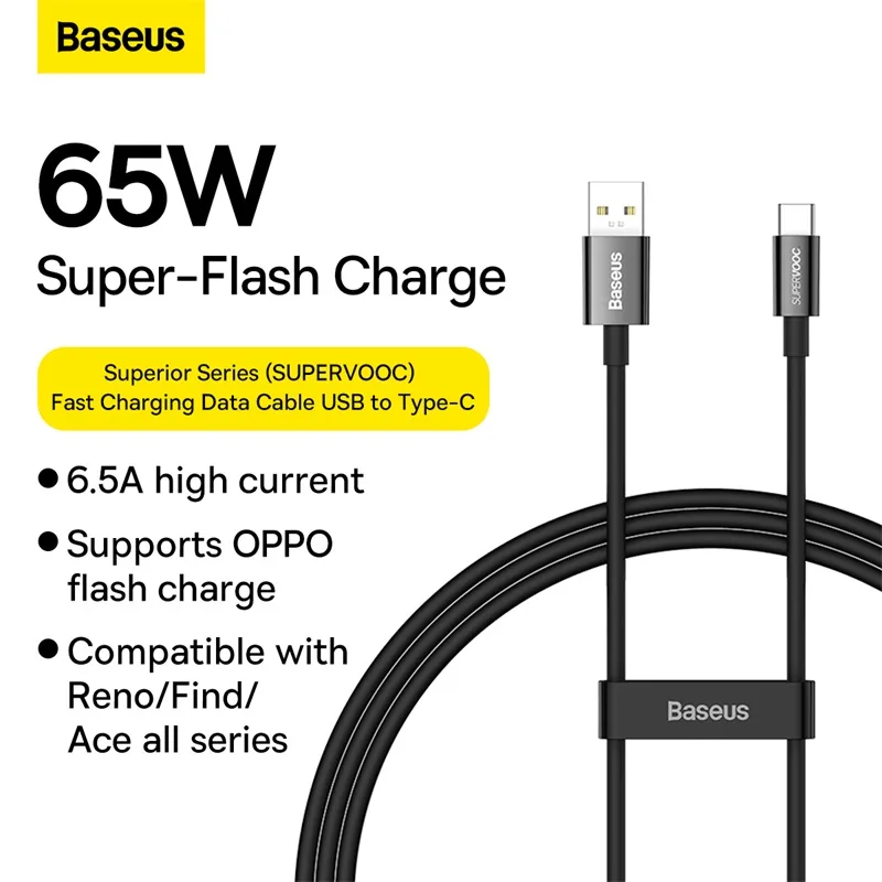 Baseus-Cable-Supervooc-65W-Superior-Series-Fast-Charging-Data-Cable-USB-to-Type-C-Black-1M-13.jpg Baseus Supervooc Fast Charging Cable 65W- 1m - Image 1