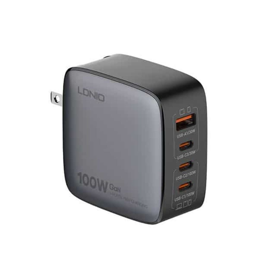 xr:d:DAFp_KccBts:1251,j:4885702689325581734,t:24032713 LDNIO Q408 100W 4-Port USB PD GaN Wall Charger - Image 1