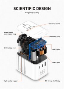 LDNIO Z6 3 USB Ports 65W GaN Travel Adapter 6