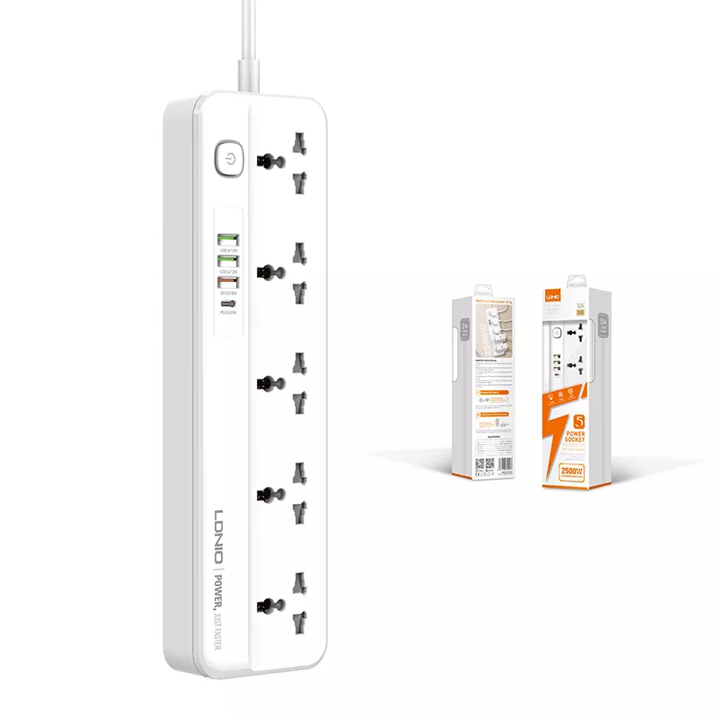 ldnio-sc5415-power-strips-5-way-outlet-with-usb-ports-universal-extension-power-socket-1 LDNIO SC5415 Power Strips 5 Way Outlet with USB Ports Universal Extension Power Socket - Image 1