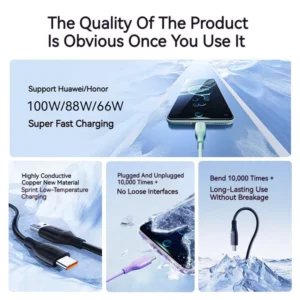 Anker A8001 USB A to USB C 100W fast charging data cable 3