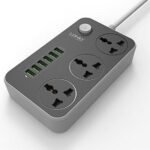 Ldnio SC3604 Power Strip with 3 AC Sockets and 6 USB Ports – Black