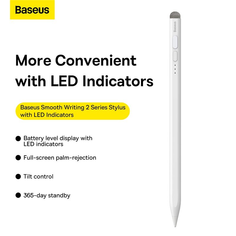 5 BASEUS Smooth Writing 2 Series Active+Passive Stylus with LED Indicator version Type-C cable Active tip*1 Passive tip cap - Image 1